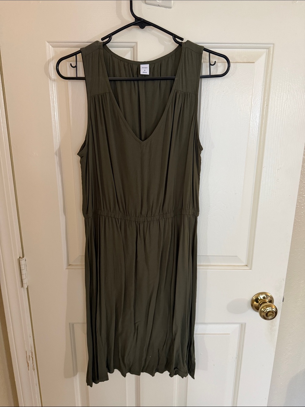 Old Navy Olive Green Sleeveless V-Neck Dress
